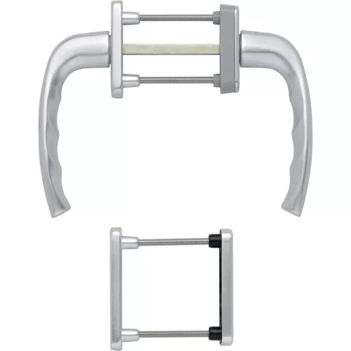 HOPPE NEW YORK  erkélyajtó-kilincsgarnitúra 83-93 mm ezüst eloxált