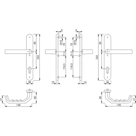   HOPPE LIVERPOOL biztonsági kilincsgarnitúra PZ92 77-82 mm fekete