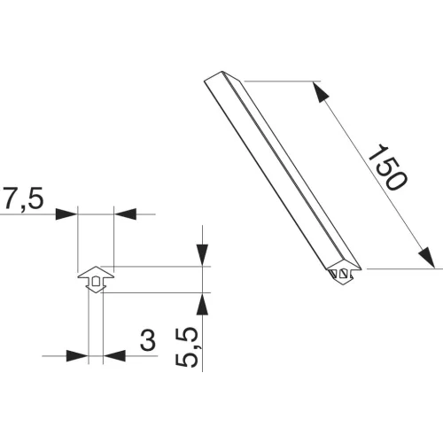 MACO MULTI-VENT kerettömítés nutszélesség 25-35mm150mmvilágosszürke