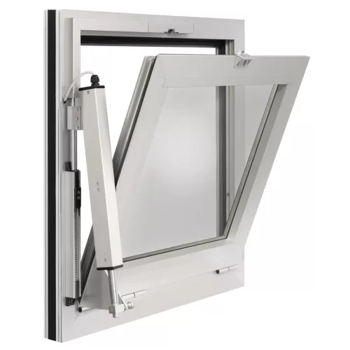 GEZE RWA 100 NT E250NT-vel löket 300 mm alumínium fehér RAL 9016
