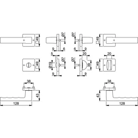   HOPPE TOULON rozettás kilincsgarnitúra 37-42 mm ezüst eloxált WC