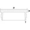 ECONOMY recézett sapka lap. üreges cső ? 424 x 2 mm nemesacél polírozott V2A