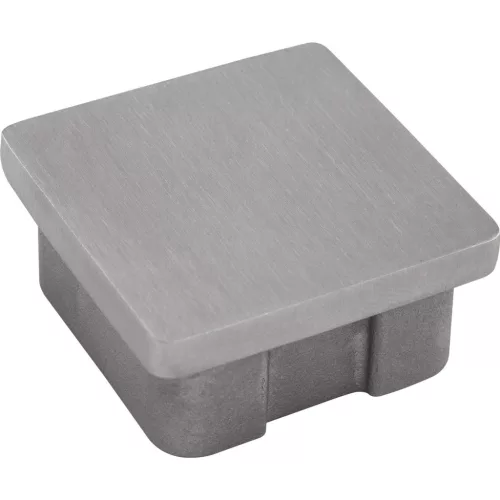 ECONOMY végzáró szögletes ? 40 x 40 x 20 mm csőhöz csiszolt nemesacél V2A