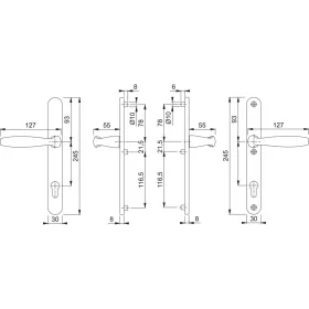   HOPPE NEW YORK biztonsági kilincsgarnitúra PZ92 67-72 mm bronz