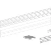 TERNO üvegbefogó sín szett rövid ESG/VSG 8-87 mm L=900 mm ezüst