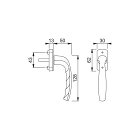   HOPPE NEW YORK ablakkilincs 7x35 mm stift 45° bronz eloxált
