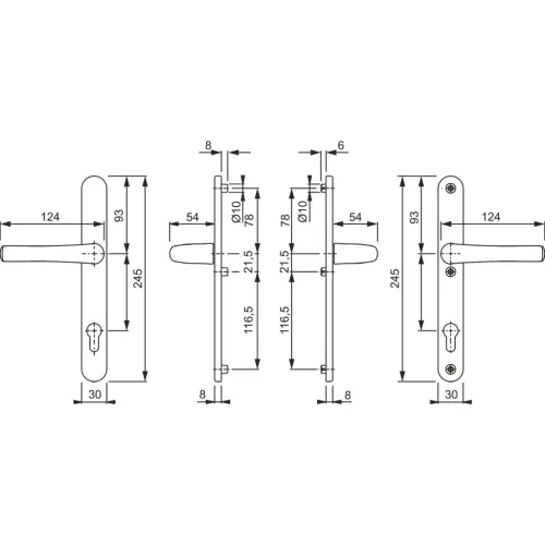 HOPPE TOKYO biztonsági kilincsgarnitúra PZ92 67-72 mm bronz