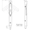 Bemarható élretesz 8030 hossz 185 mm löket 19 mm acél horganyzott (FE5)
