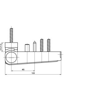   Ajtópánt HTB 108 ráütődés magassága 14 - 215 mm sötétbarna RAL 8077 (224770)
