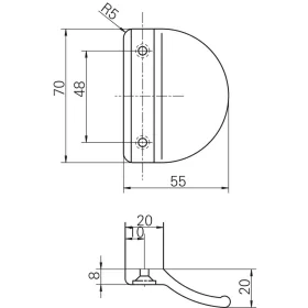 ROTOLINE erkélyfogantyú PVC barna (228258)