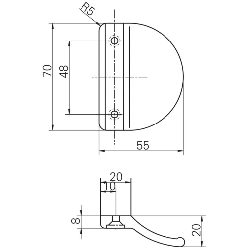ROTOLINE erkélyfogantyú PVC barna (228258)