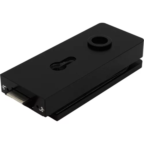 Zár Studio 1121 PZ váltóval üveg 8 mm alu fekete RAL 9005 (10.148)