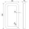 kagylófogantyú szögletes 120x65mm öntapadós alumínium ezüst eloxált