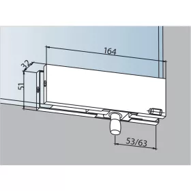   DORMA-Glas felülvilágító vasalat PT 30 ? 15 mm csappal nemesacél (03.120)