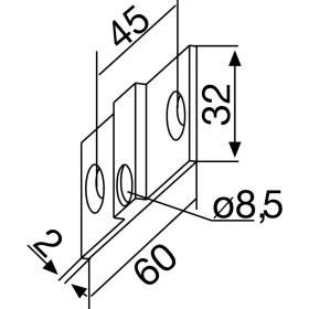   rögzítőfülek DORMA-Glas PT30-hoz alumínium ezüst eloxált