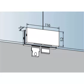   DORMA-Glas felülvilágító összekötő PT 70 2 ütközőbetéttel eloxált ezüst