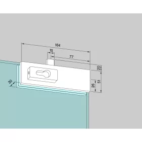   DORMA-Glas sarokzár US 10 PZ előfúrt 10 mm ezüst eloxált (03.206)