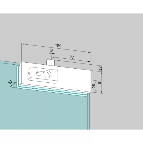 DORMA-glas sarokzár US 10 PZ előfúrt 10 mm nemesacél (03.206)