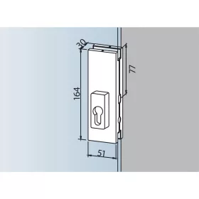   DORMA-Glas középzár US 20 PZ előfúrt üvegvastagság 10 mm nemesacél (03.215)