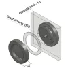 Tolóajtókagyló pár kerek 65 mm; alumínium ezüst eloxált