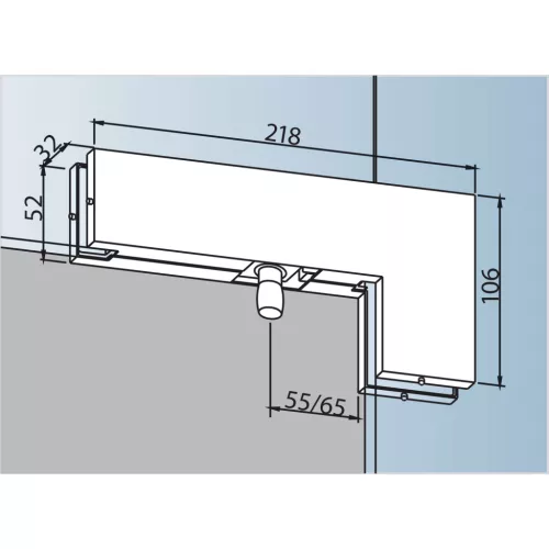 sarok felülvilágító vasalat PT 4010 mm nemesacél (03.440)