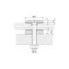 Üveglap ponttartó trapéz 45 45 mm 8 - 20 mm üveg nemesacél