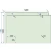 Üveg előtető GLVS I üvegmélység 1100 mm nemesacél