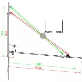 Üveg előtető GLVS II üvegmélység 1300 mm nemesacél
