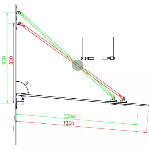 Üveg előtető GLVS II üvegmélység 1300 mm nemesacél