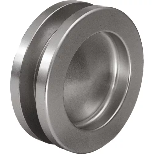 Kagylófogantyú pár kerek ? 65mm ajtóvast. 8-10 / 38-45mm alu nemesacél hatású