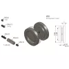 Kagylófogantyú pár kerek ? 65mm ajtóvast. 8-10 / 38-45mm alu nemesacél hatású