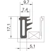 DORMA-üveg Muto 80/	150 tömítőprofil oldalsó üveghez 8-10mm-es gumi fekete