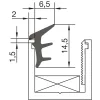 DORMA-üveg Muto 80/	150 tömítőprofil oldalsó üveghez 10-12 mm gumi fekete