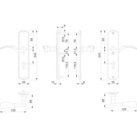 HOPPE MÜNCHEN kilincsgarnitúra PZ92 75-80 mm PVD