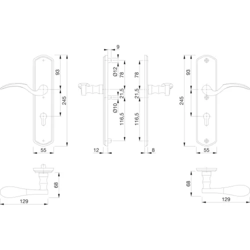 HOPPE MÜNCHEN kilincsgarnitúra PZ92 75-80 mm PVD