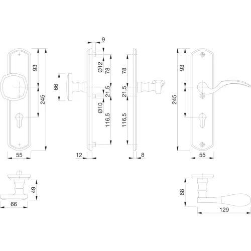HOPPE MÜNCHEN biztonsági gomb/kilincs garnitúra PZ88 75-80 mm réz