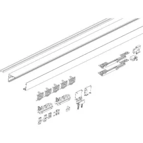   DORMA-Glas Muto 60 2.0 vasalatszett üveg falra szerelhető hossz = 2400 mm ezüst