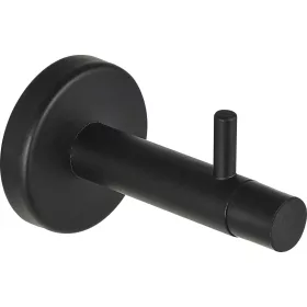 Fali ajtóütköző kampóval hossz 82 mm acél fekete matt