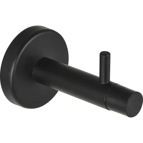 Fali ajtóütköző kampóval hossz 82 mm acél fekete matt