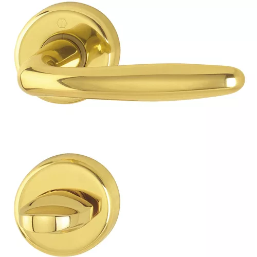 HOPPE ROISSY rozettás kilincsgarnitúra réz polírozott WC