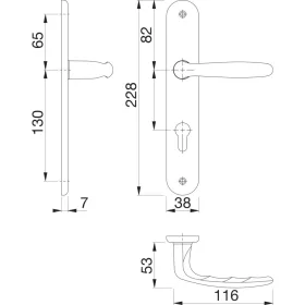   HOPPE ROISSY hosszúpajzsos kilincsgarnitúra 88 mm sárgaréz polírozott PZ