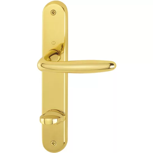 HOPPE ROISSY Hosszúpajzsos Kilincsgarnitúra WC90  polírozott sárgaréz jobbos