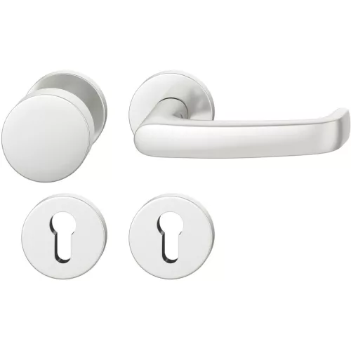 FSB gombos garnitúra 12 1045 ASL rozettán PZ fix gomb aluminium ezüst