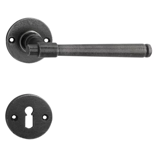 Schörghofer rozettás kilincsgarnitúra KLAM BB horganyzott antik csiszolt