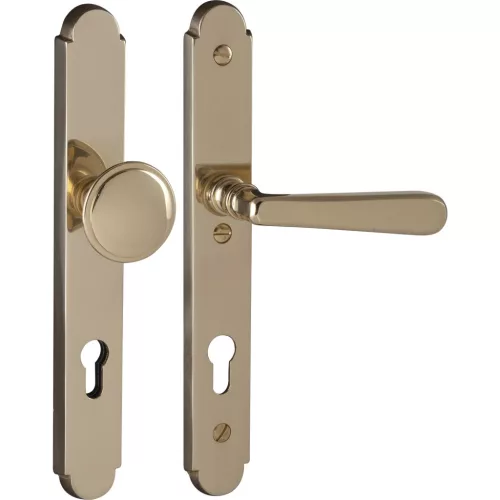 Marchesi biztonsági hosszúpajzsos gombos garnitúra ALT-WIEN PZ 88 fényes réz