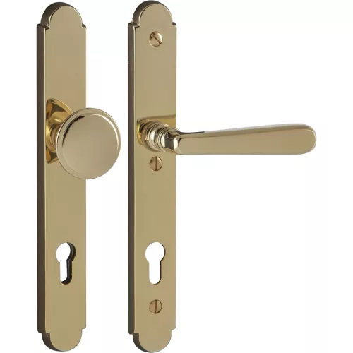 Marchesi hosszúpajzsos Biztonsági gombos garnitúra ALT-WIEN PZ 88 sárgaréz fényes PVD