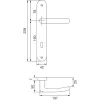SCH-Line hosszúpajzsos Kilincsgarnitúra U-forma BB 90 38 - 43 ezüst eloxált