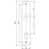 Grundmann Kilincsgarnitúra WG 1700L hosszúpajzsos BB 90 -38 43 ezüst eloxált