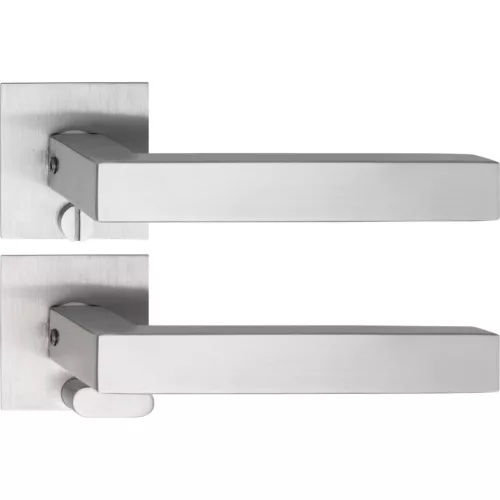 Solido kilincsgarnitúra MALMÖ Solo szögletes lapos WC vésznyitó rozsdamentes