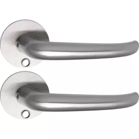   Solido laposrozettás kilincsgarnitúra BELFAST Solo kerek kulcshoz rozsdamentes